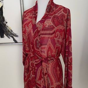 Victoria's Secret Red Paisley Print Robe One Size